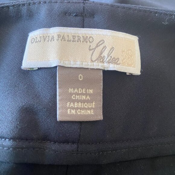 Olivia Polermo Chelsea28 Womens Navy Belted Wide Leg Wool Blend Palazzo Pants 0 - Picture 6 of 9